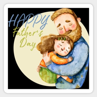 happy fathers day - father and daughter Sticker